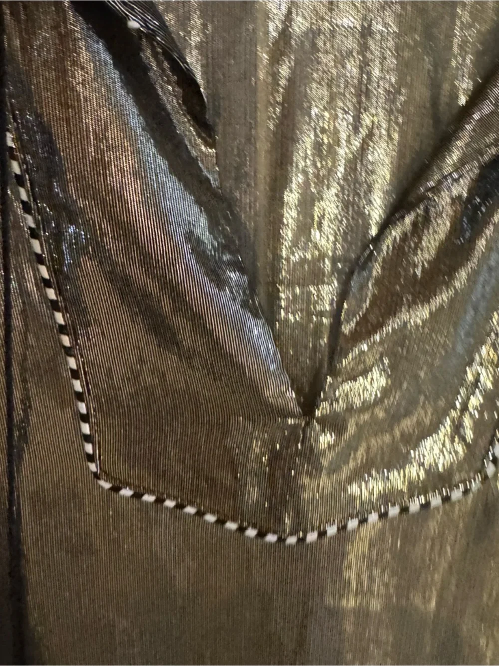 J.Crew Metallic‎ Sheer Silk Long Sleeve Elevated Boho Blouse Size 6 Mobwife